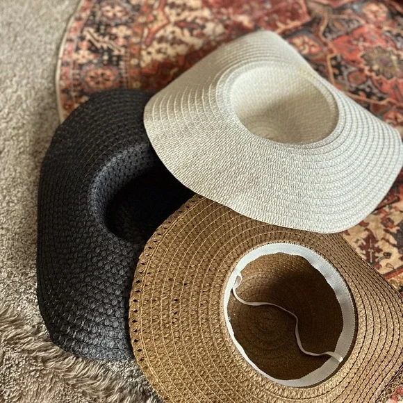 Straw Wide-Brim Floppy Hats - Picture 6 of 10